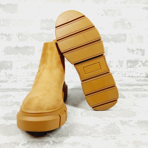 NEW BP. Niya Tan Brown Faux Suede Lug Sole Fall Ankle Chelsea Boots V561 - Picture 8 of 13